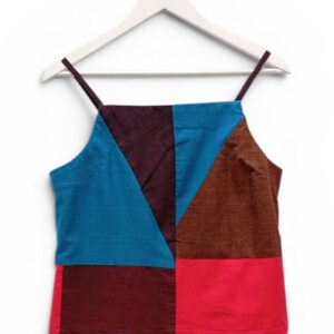 Tanktop Scrappy Patchwork Tenun ATBM: Kolase Warna, Seni yang Berkelanjutan - Size M