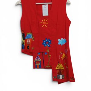 Kutubaru Tangga Kutungan - Linen Merah Menyala – Size XS - Tampak Depan